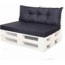 Setgarden - Coussin de palettes, Jeu de coussins de jardin 120x80 et Dossier 120x40cm Le noir / coussin de palettes pas cher extérieures