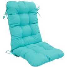 Deco Arts - Coussin pour chaise avec dossier - Capitonné - 50x120x8cm - Bleu caraïbes