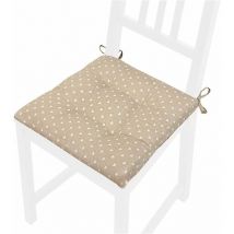 Coussin pour Chaise Doux Universel Lacets de fixation Lavable Housses de Chaise Pois Coeurs - Beige