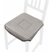Coussin pour Chaise Doux Universel Lavable Housses de Chaise Lacets de fixation Pois Coeurs - Gris