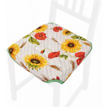 Coussin pour Chaise Doux Universel Lavable Housses de Chaise Tournesols et Coquelicots