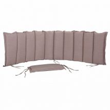 Coussin pour chaise longue avec oreiller Coussin avec oreiller Réspirant Résistant à l'eau Gris Crème 183x56x7cm Crème chiné