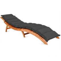 Coussin pour chaise longue rembourré 7 cm d'épaisseur oreiller inclus avec sangles Coussin pour bain de soleil Anthracite