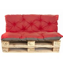 Setgarden - Coussins palettes 120x80 Assise et Dossier 120x40cm,coussins de canapé de jardin, coussin palette exterieur Rouge, coussins de palette