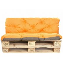 Setgarden - Coussins palettes 120x80 Assise et Dossier 120x40cm,coussins de canapé de jardin, coussin palette exterieur Orange, coussins de palette