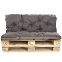 Coussins palettes 120x80 Assise et Dossier 120x40cm,coussins de canapé de jardin, coussin palette exterieur Anthracite, coussins de palette