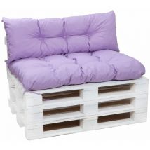 Setgarden - Coussin pour palette interieur, Assise 120 x 60 et Dossier 120 x 40cm, coussin palette extérieur Violet clair