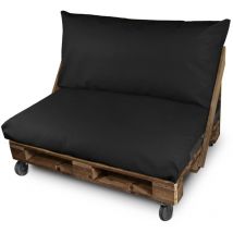 Happers - Coussin pour palette Similicuir Extérieur Noir Siège 120x80x20 Noir