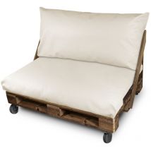 Happers - Coussin pour palette Similicuir Extérieur Écru Housse Dossier 120x45x25 Sans Garnissage Écru