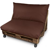 Happers - Coussin pour palette Similicuir Extérieur Marron Siège 120x80x20 Marron
