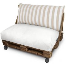Coussin pour palette Toldotex Blanc-Écru Housse Siège 120x80x20 (blanc-lisse) Sans Garnissage Blanc-Écru