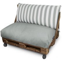 Happers - Coussin pour palette Toldotex Gris Dossier 80x45x25 (rayé) Gris