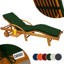 Coussin pour transat chaise longue de jardin 195cm Hydrofuge 8 boutons Coussin abin de soleil intérieur extérieur Vert