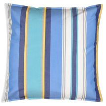 Avril Paris - Moyen coussin carré 60 x 60 cm - 100% Coton- Bleu/Blanc - paros