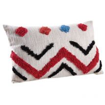 Coussin rectangulaire en coton tufté