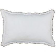 Coussin rectangulaire à franges Blanc 40x60 cm