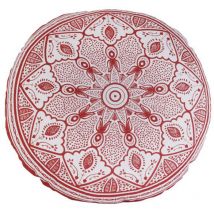 Coussin rond 40 cm mandala orange