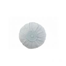 Coussin Rond Dentelles Coton Bleu - l 40 x l 40 x h 0 cm