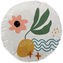 Coussin rond dessin d'enfant