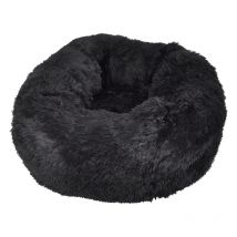 Coussin rond fluffy noir