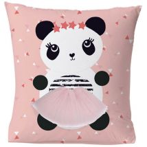 Coussin enfant imprimé panda en coton 40x40cm