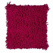 SHAGGY DISCO - Coussin en coton seventies framboise 40x40