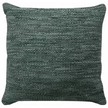 Skin - Coussin en cuir tressé gris 45x45