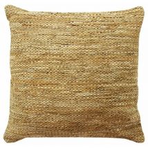 Skin - Coussin en cuir tressé jaune 45x45
