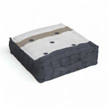 Coussin tapissier en coton 40x40x8 cm esprit marin, par Soleil d'Ocre