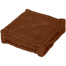 Coussin tapissier en coton 50x50x10 cm panama terra, par Soleil d'Ocre