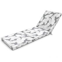 Coussin pour bain de soleil gris et blanc 186 x 60 x 5cm