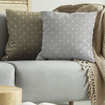 Coussin tulipe CM.43X43 gris pois 1810 6PCS