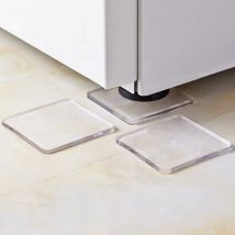 Coussinets anti-vibrations universels, tapis antidérapant en silicone pour toutes les marques de lave-linge, lot de 4 (transparent)