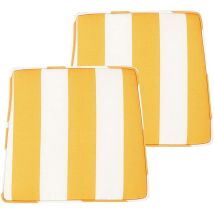 Beliani - Coussins Décoratifs Jaune et Blanc en Polyester 37 x 34 cm à Rayures Jardin Terni