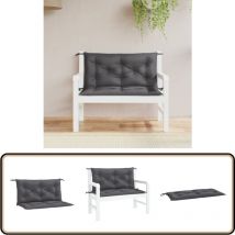 Coussins de banc de jardin lot de 2 anthracite tissu Oxford - Coussins De Jardin - Coussins De Banc - Coussins Extérieurs - Tissus Oxford - Coussins