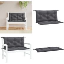 Coussins de banc de jardin lot de 2 anthracite tissu Oxford - Coussins De Jardin - Coussins De Banc - Coussins Extérieurs - Tissus Oxford - Coussins