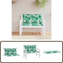 Coussins de banc de jardin lot de 2 motif de feuilles - Coussin De Banc - Coussin D'extérieur - Coussin Jardin - Décoration Intérieur - Décoration