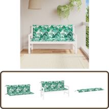 Coussins de banc de jardin lot de 2 motif de feuilles - Coussin De Banc - Coussin D'extérieur - Coussin Jardin - Décoration Intérieur - Décoration