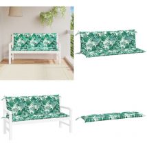 Coussins de banc de jardin lot de 2 motif de feuilles - Coussin De Banc - Coussin D'extérieur - Coussin Jardin - Décoration Intérieur - Décoration