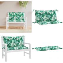 Coussins de banc de jardin lot de 2 motif de feuilles - Coussin De Banc - Coussin D'extérieur - Coussin Jardin - Décoration Intérieur - Décoration