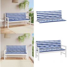 Coussins de banc de jardin lot de 2 rayures bleues et blanches - Coussin De Banc - Coussin D'extérieur - Coussin Décoratif - Housse De Coussin