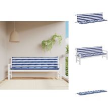 Coussins de banc de jardin lot de 2 rayures bleues et blanches - Coussin De Banc - Coussin D'extérieur - Coussin Décoratif - Housse De Coussin