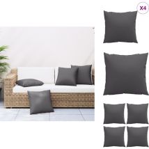 Coussins de canapé lot de 4 anthracite 60x60 cm tissu - Coussin De Canapé - Coussins De Canapé - Coussin - Coussin De Chaise
