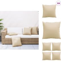Coussins de canapé lot de 4 beige 40x40 cm tissu - Coussin De Canapé - Coussins De Canapé - Coussin - Coussin De Chaise