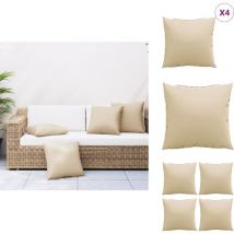 Coussins de canapé lot de 4 beige 50x50 cm tissu - Coussin De Canapé - Coussins De Canapé - Coussin - Coussin De Chaise