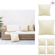 Coussins de canapé lot de 4 crème 40x40 cm tissu - Coussin De Canapé - Coussins De Canapé - Coussin - Coussin De Chaise