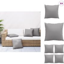 Coussins de canapé lot de 4 gris 60x60 cm tissu - Coussin De Canapé - Coussins De Canapé - Coussin - Coussin De Chaise