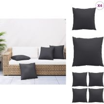 Coussins de canapé lot de 4 noir 50x50 cm tissu - Coussin De Canapé - Coussins De Canapé - Coussin - Coussin De Chaise