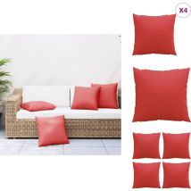 Coussins de canapé lot de 4 rouge 50x50 cm tissu - Coussin De Canapé - Coussins De Canapé - Coussin - Coussin De Chaise