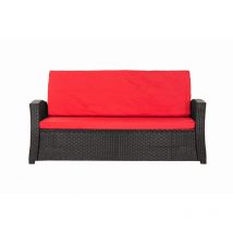 Coussins de canapé meubles de jardin en résine tressée Rouge, Coussins balançoire d'extérieur 170x60x50cm Coussin de banc de jardin 3 places -Slim